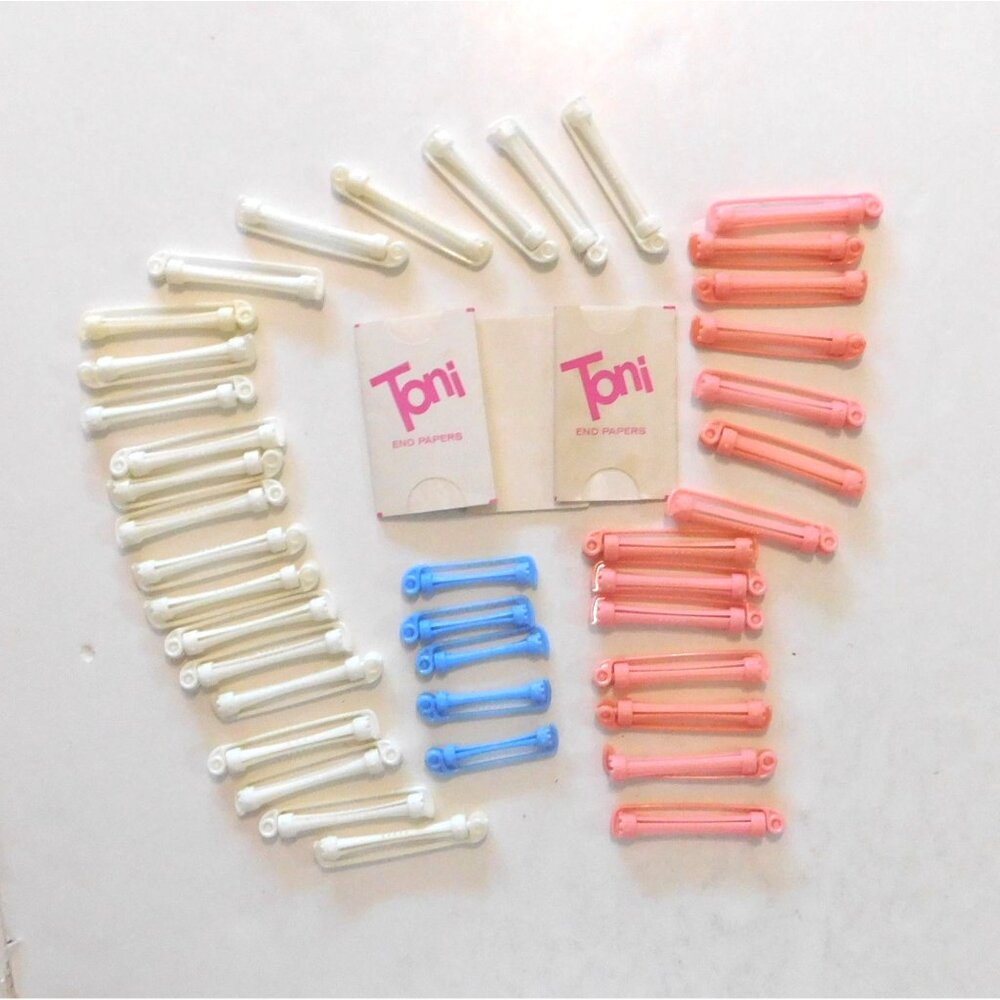 Toni Spin Curlers 3 Assorted Sizes Vintage Set Curlers Papers Perm Tool - Picture 10 of 10
